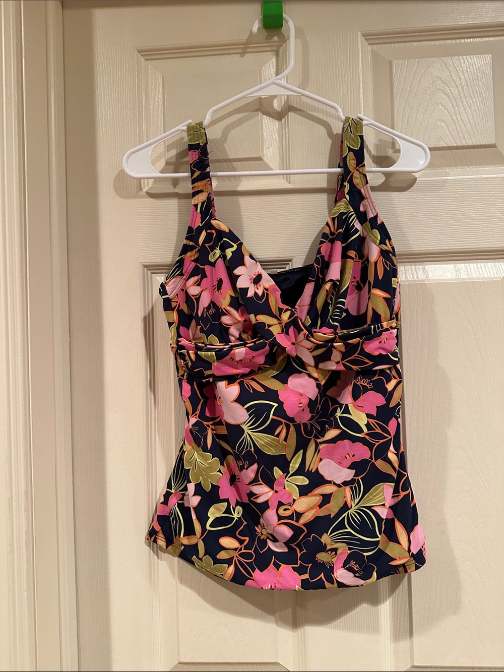 Lands' End Floral V-Neck Camisole - Black, Pink, Green
